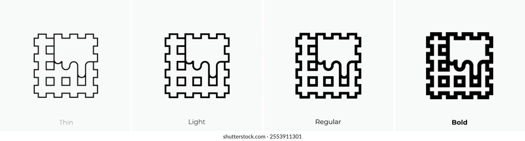 waffle icon. Thin, Light Regular And Bold style design isolated on white background