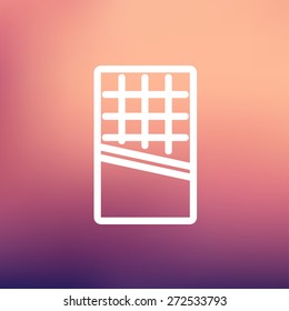 Waffle icon thin line for web and mobile, modern minimalistic flat design. Vector white icon on gradient mesh background.