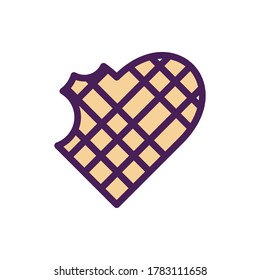 waffle icon vector illustration filled outline style. food icon set.