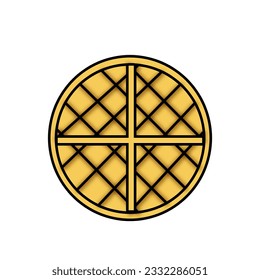 Vector de icono Waffle aislado en fondo blanco