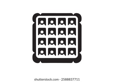 waffle icon vector silhouette isolated in white background