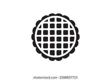 waffle icon vector silhouette isolated in white background