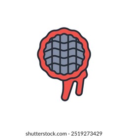 Waffle icon. vector.Editable stroke.linear style sign for use web design,logo.Symbol illustration.