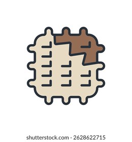 waffle  icons isolated on White Background. Flat style design
