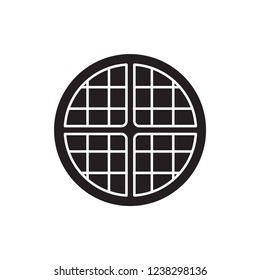 Waffle Iocn Vector Design. Glyph Icon Style