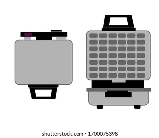 Waffle iron for cooking. Cookware.