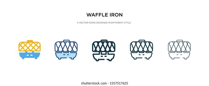 waffle iron icon in different style vector illustration. two colored and black waffle iron vector icons designed in filled, outline, line and stroke style can be used for web, mobile, ui