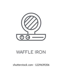 waffle iron linear icon. Modern outline waffle iron logo concept on white background from kitchen collection. Suitable for use on web apps, mobile apps and print media.