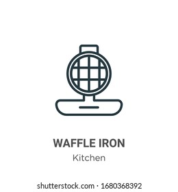Waffle iron outline vector icon. Thin line black waffle iron icon, flat vector simple element illustration from editable kitchen concept isolated stroke on white background