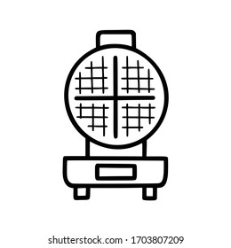Vektorillustration-Symbol aus Waffeleisen. Vektorillustration Illustration einzeln auf weißem Hintergrund. Dünne, schwarze Waffeleisen-Ikone, flache, einfache Elementgrafik aus bearbeitbarem Küchenkonzept.