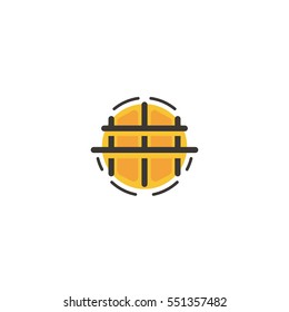 Waffle iron restaurant logo concept. Belgium waffles illustration for icon design. Minimal flat vector.