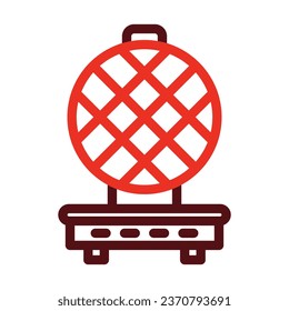 Waffle Iron Vector Thick Line Two Color Icons For Personal And Commercial Use.
