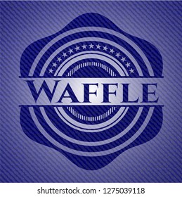 Waffle jean or denim emblem or badge background