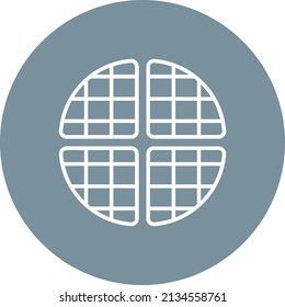 Waffle line circle icon vector image. Can also be used for web apps, mobile apps and print media.