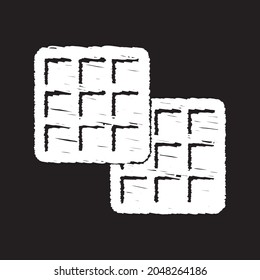Línea de Waffle Icono diseño, tiza blanca. Dibuja una imagen en la pizarra.
