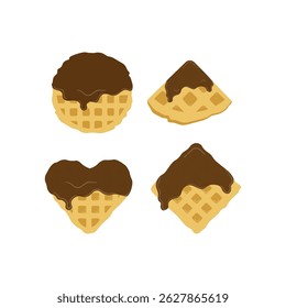 Waffle logo illustration. Waffle logo with chocolate coating