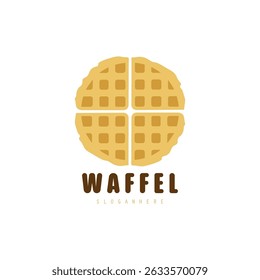 Waffle logo illustration. Waffle logo with chocolate coating