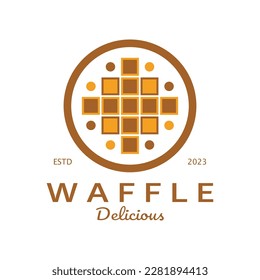 waffle logo simple illustration design,for pastry shop,emblem,badge,bakery business,pastry,bakery,vector
