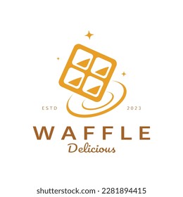 logotipo de waffle diseño de ilustración simple, para pastelería, emblema, placa, panadería, pastelería, panadería, vector