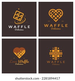 waffle logo simple illustration design,for pastry shop,emblem,badge,bakery business,pastry,bakery,vector