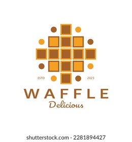 waffle logo simple illustration design,for pastry shop,emblem,badge,bakery business,pastry,bakery,vector