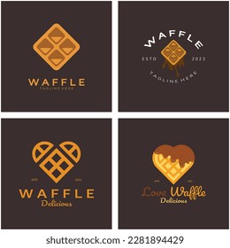 waffle logo simple illustration design,for pastry shop,emblem,badge,bakery business,pastry,bakery,vector