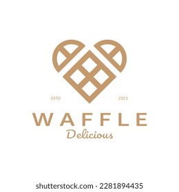 logotipo de waffle diseño de ilustración simple, para pastelería, emblema, placa, panadería, pastelería, panadería, vector