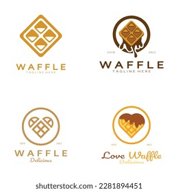 waffle logo simple illustration design,for pastry shop,emblem,badge,bakery business,pastry,bakery,vector