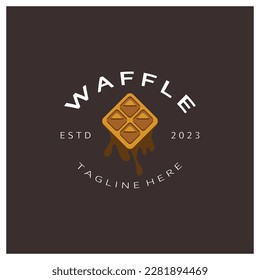 waffle logo simple illustration design,for pastry shop,emblem,badge,bakery business,pastry,bakery,vector