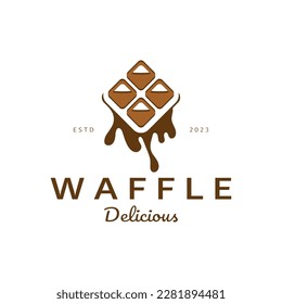 waffle logo simple illustration design,for pastry shop,emblem,badge,bakery business,pastry,bakery,vector