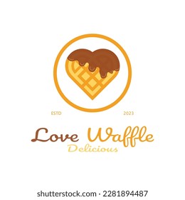 logotipo de waffle diseño de ilustración simple, para pastelería, emblema, placa, panadería, pastelería, panadería, vector