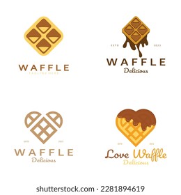 waffle logo simple illustration design,for pastry shop,emblem,badge,bakery business,pastry,bakery,vector