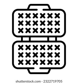 Waffle machine icon outline vector. Belgian cooker. Heart recipe