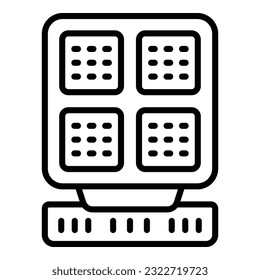 Waffle machine icon outline vector. Iron cooker. Belgian maker