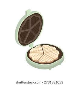 Fabricante de waffle - ilustração vetorial isométrica desenhada à mão.
