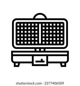 waffle maker home interior line icon vector. waffle maker home interior sign. isolated contour symbol black illustration