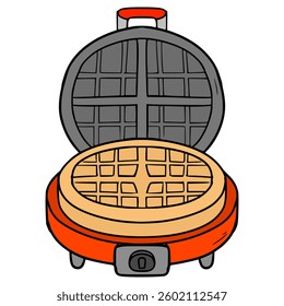 waffle maker illustration hand drawn isolated vector