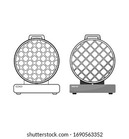 Waffle, icono plano de hierro gofre