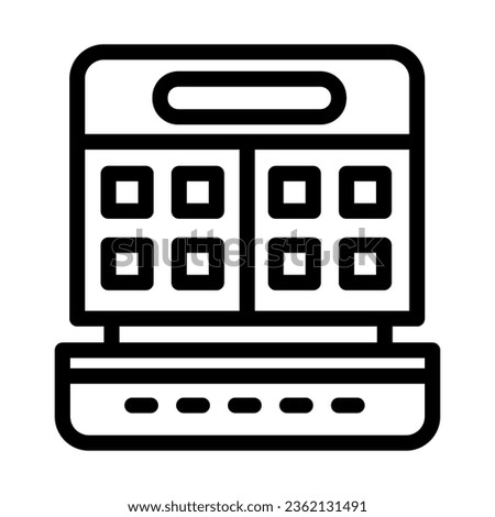 Waffle maker line icon, Kitchen appliances concept, waffle iron sign on white background, Opened electronic waffle maker icon in outline style for mobile and web. Vector graphics