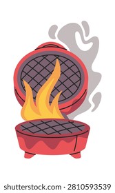 Waffle Maker Fire Cartoon