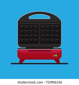 Waffle maker vector flat design.