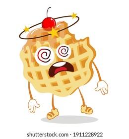 waffle mascot cartoon in vector
