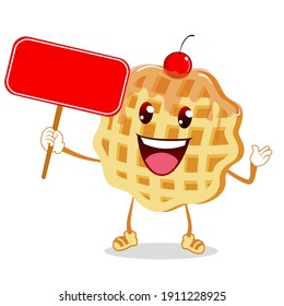 Waffle Mascot Cartoon In Vector