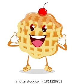 Waffle Mascot Cartoon In Vector