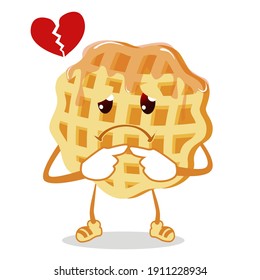 waffle mascot cartoon in vector