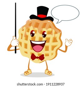 caricatura de mascota waffle en vector