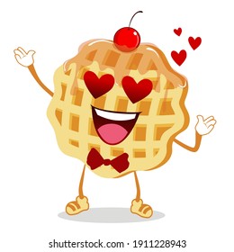 waffle mascot cartoon in vector