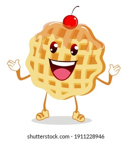 Waffle Mascot Cartoon In Vector