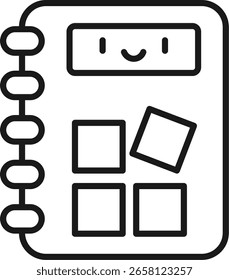 Waffle menu Line vector Icon Design