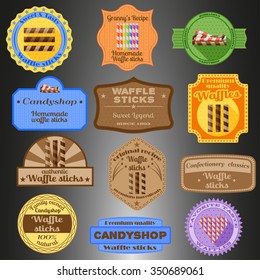 Waffle multiple styles sticks badges set